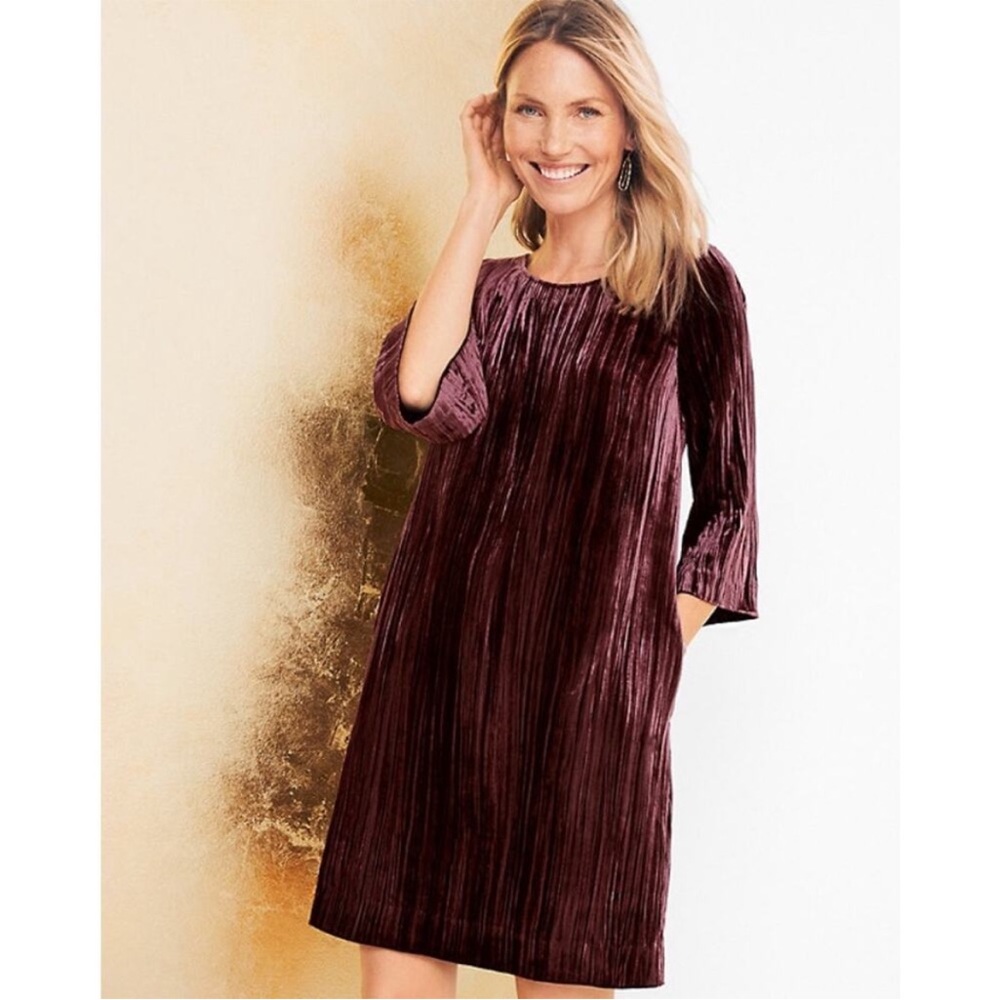 Elegant Velvet Women's Minidress in Rich Burgundy